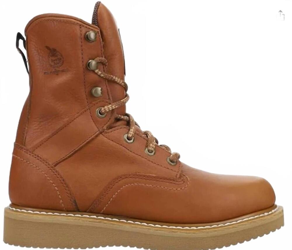 NEW GEORGIA BOOT men's wedge work boot in brown